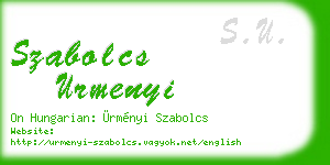 szabolcs urmenyi business card