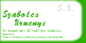 szabolcs urmenyi business card